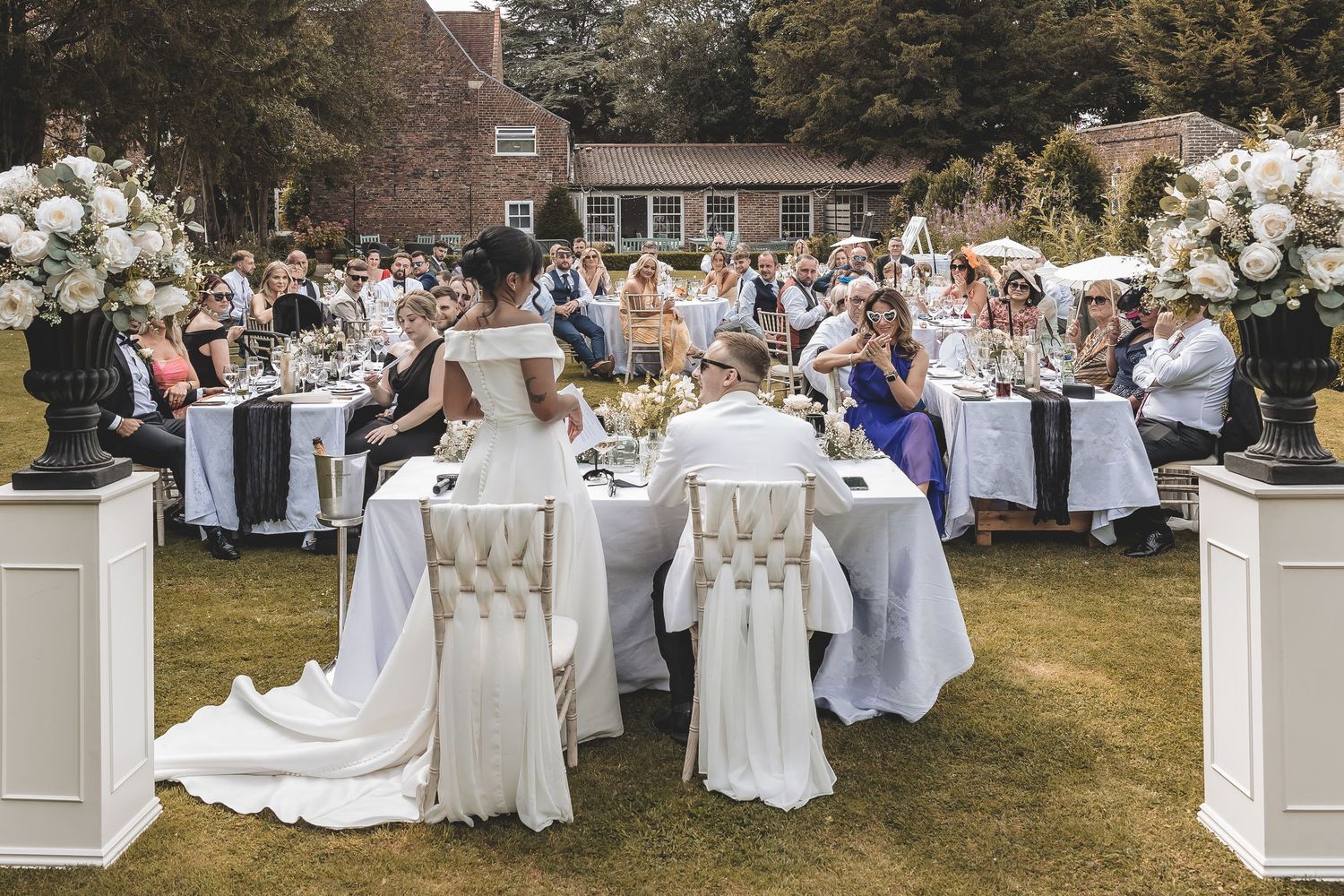 A genuine real moment between bride and groom at a Lincolnshire wedding venue.