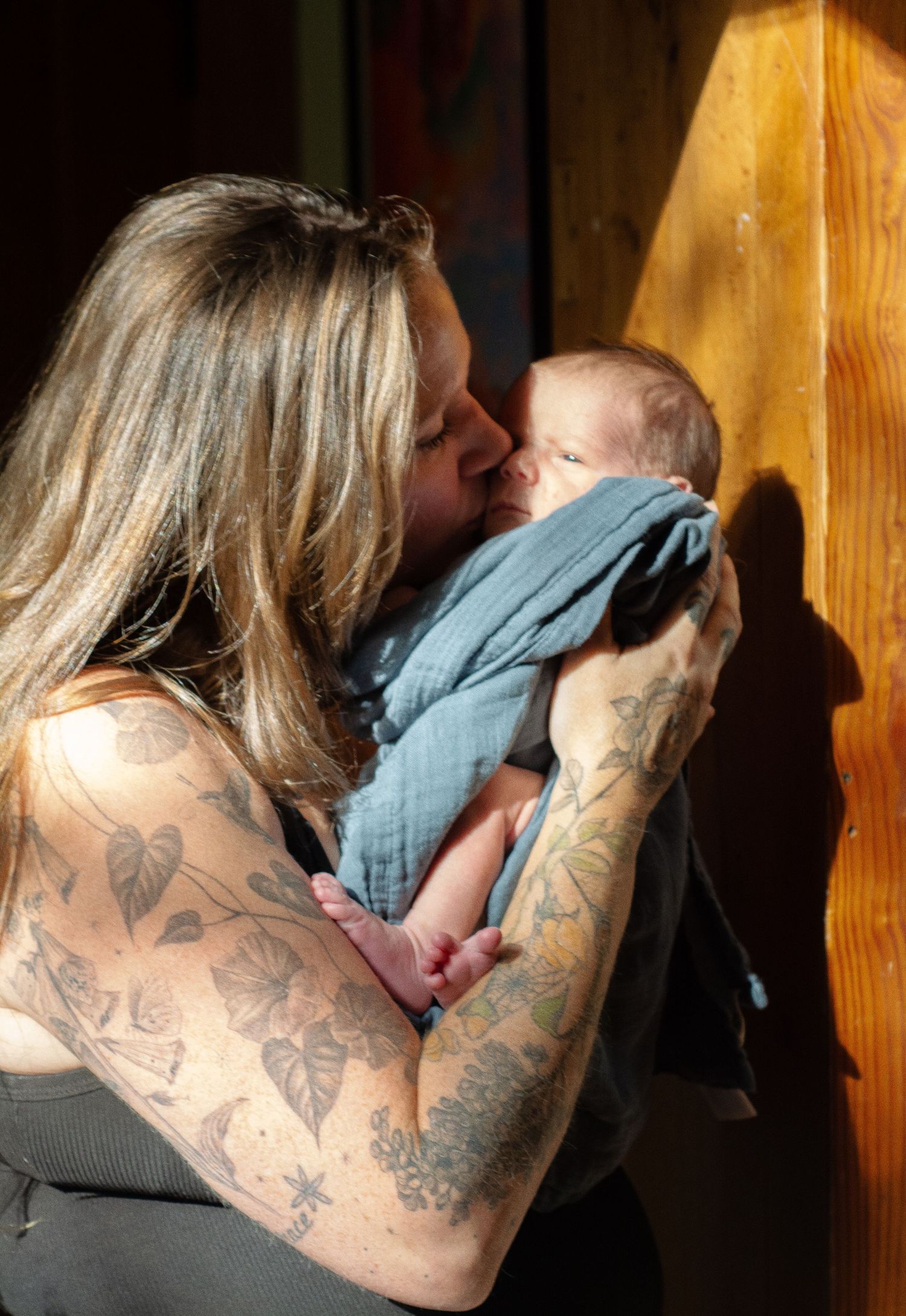 New mother and baby photography newborn session postpartum support Chapel Hill, NC