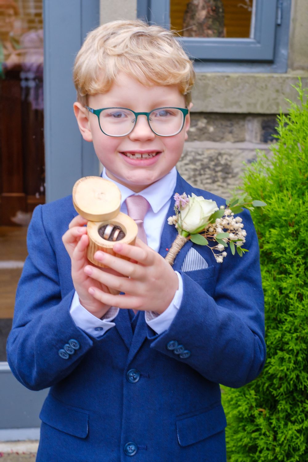 Brides young son who is the ring bearer at the wedding at the black horse in Clifton