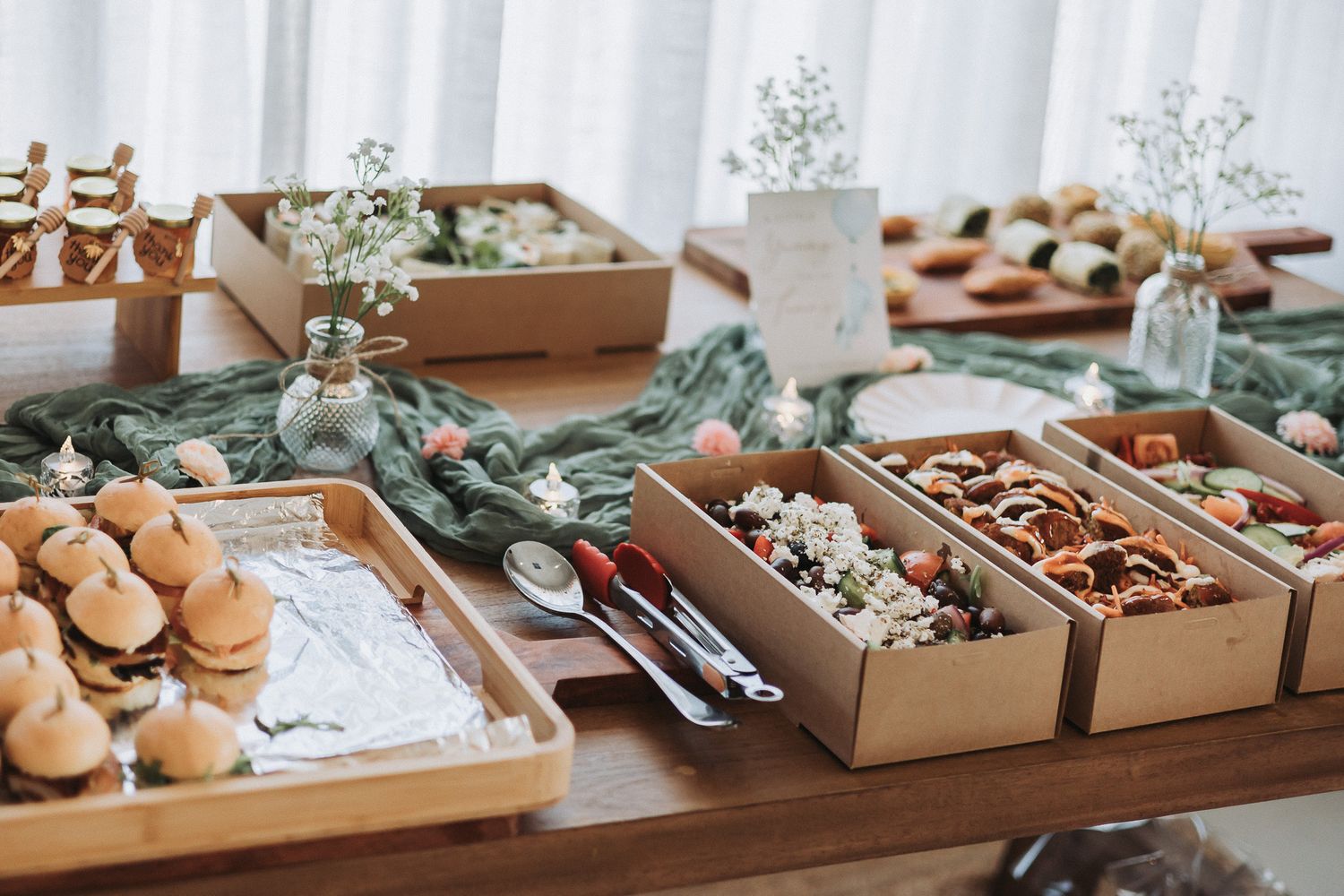 Beautiful catering display at a baby shower event in Perth, Western Australia