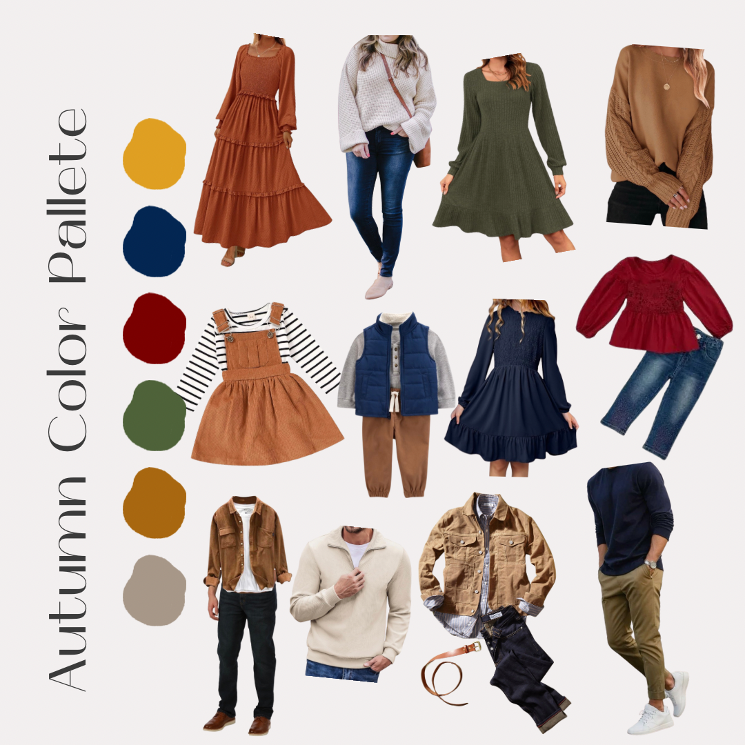 Autumn color pallete clothing collaberation