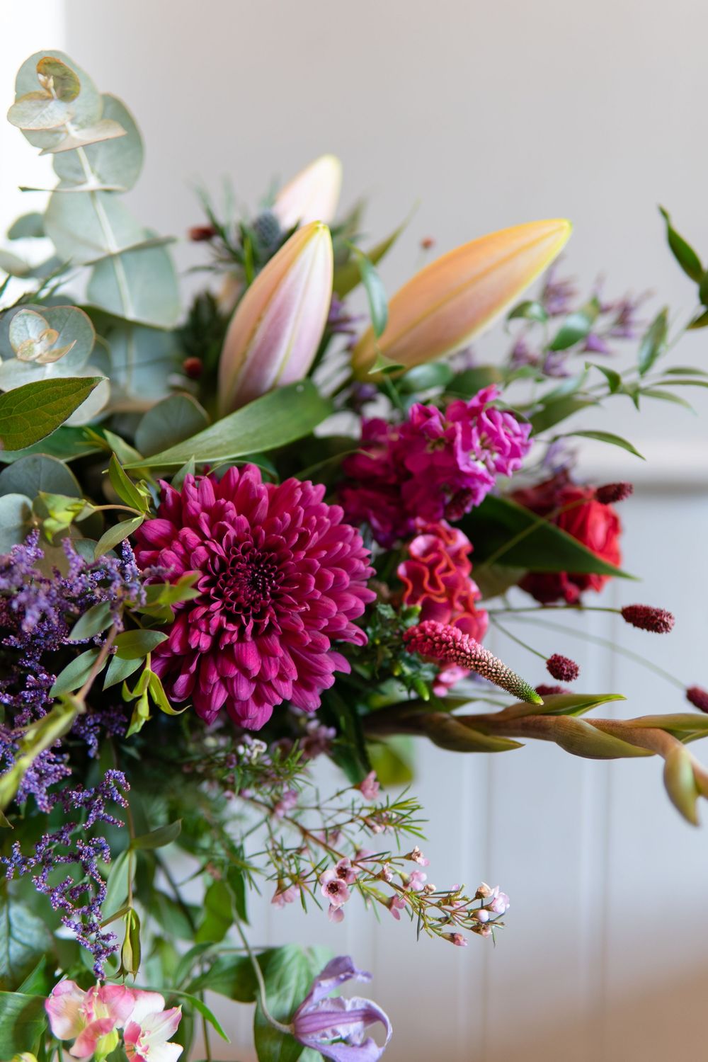 Flowers by Amy Lethbridge at The Cove, photographed by Jo Fisher, founder of BLOOM Fabulous Photography, in Tunbridge Wells, Kent