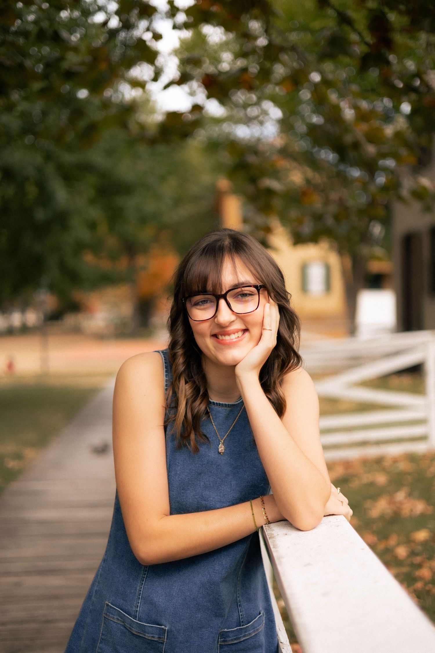 Outdoor, fall senior photos in downtown Springfield, Illinois