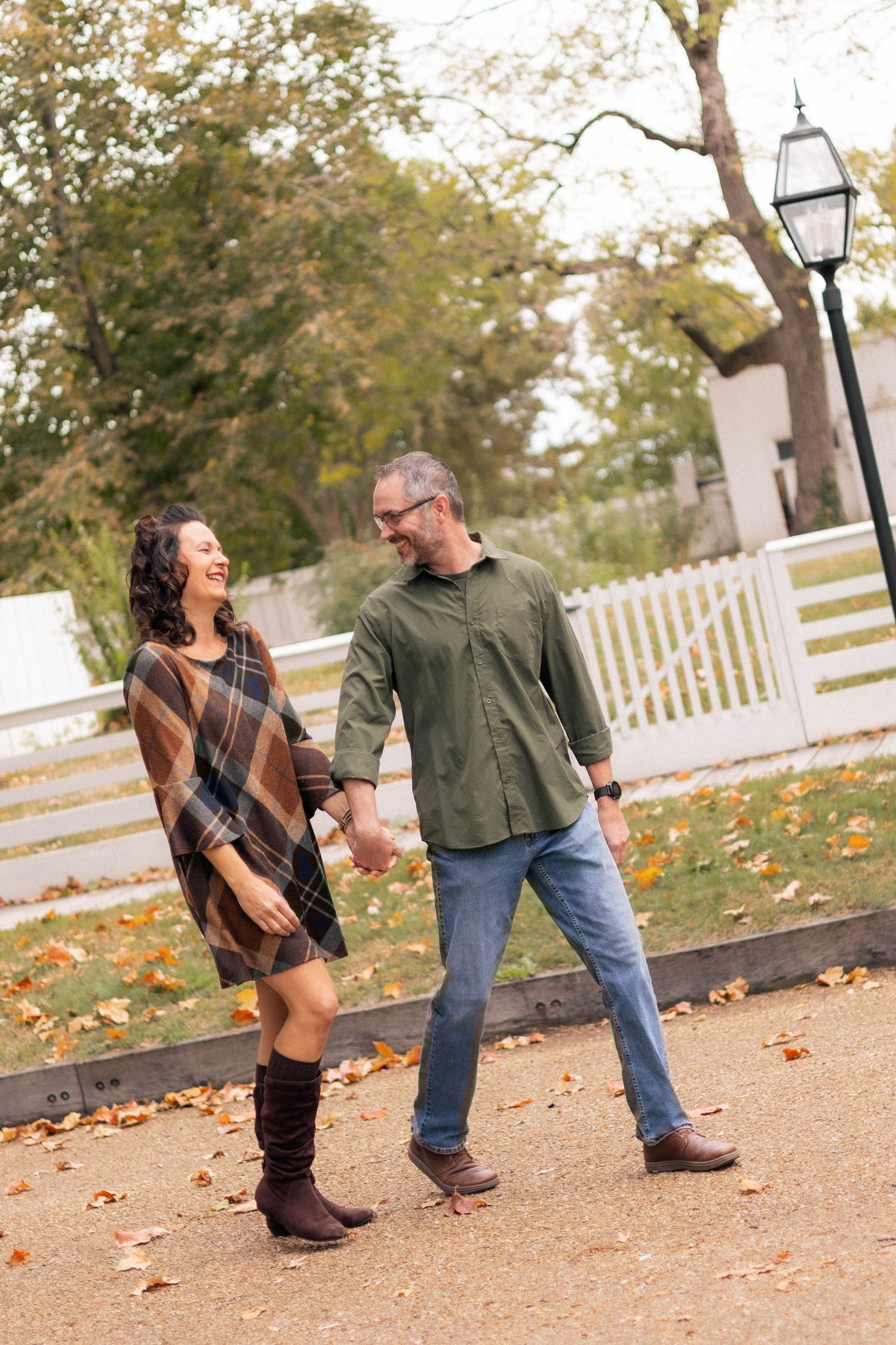 Outdoor, fall family photos in downtown Springfield, Illinois