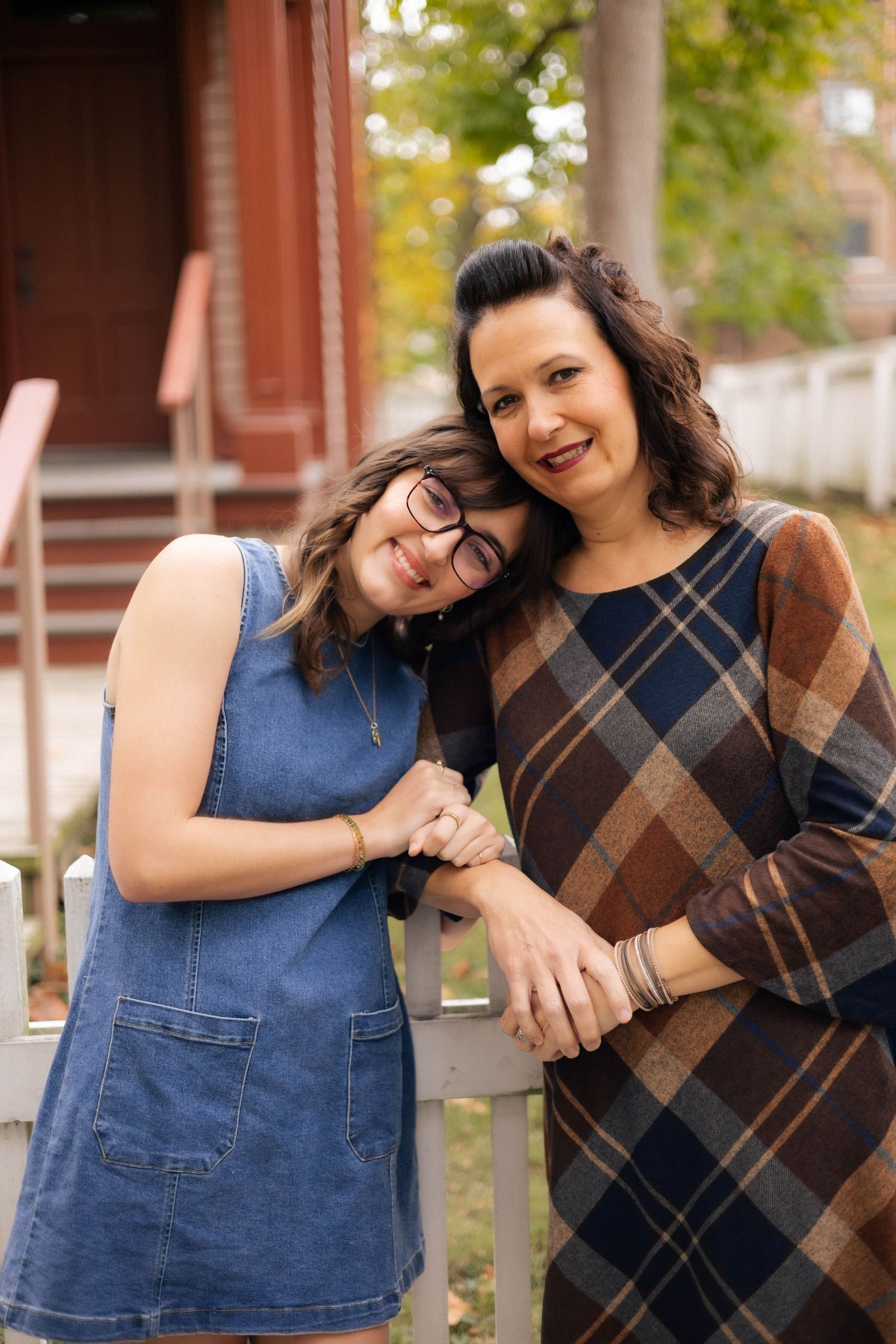 Outdoor, fall family photos in downtown Springfield, Illinois