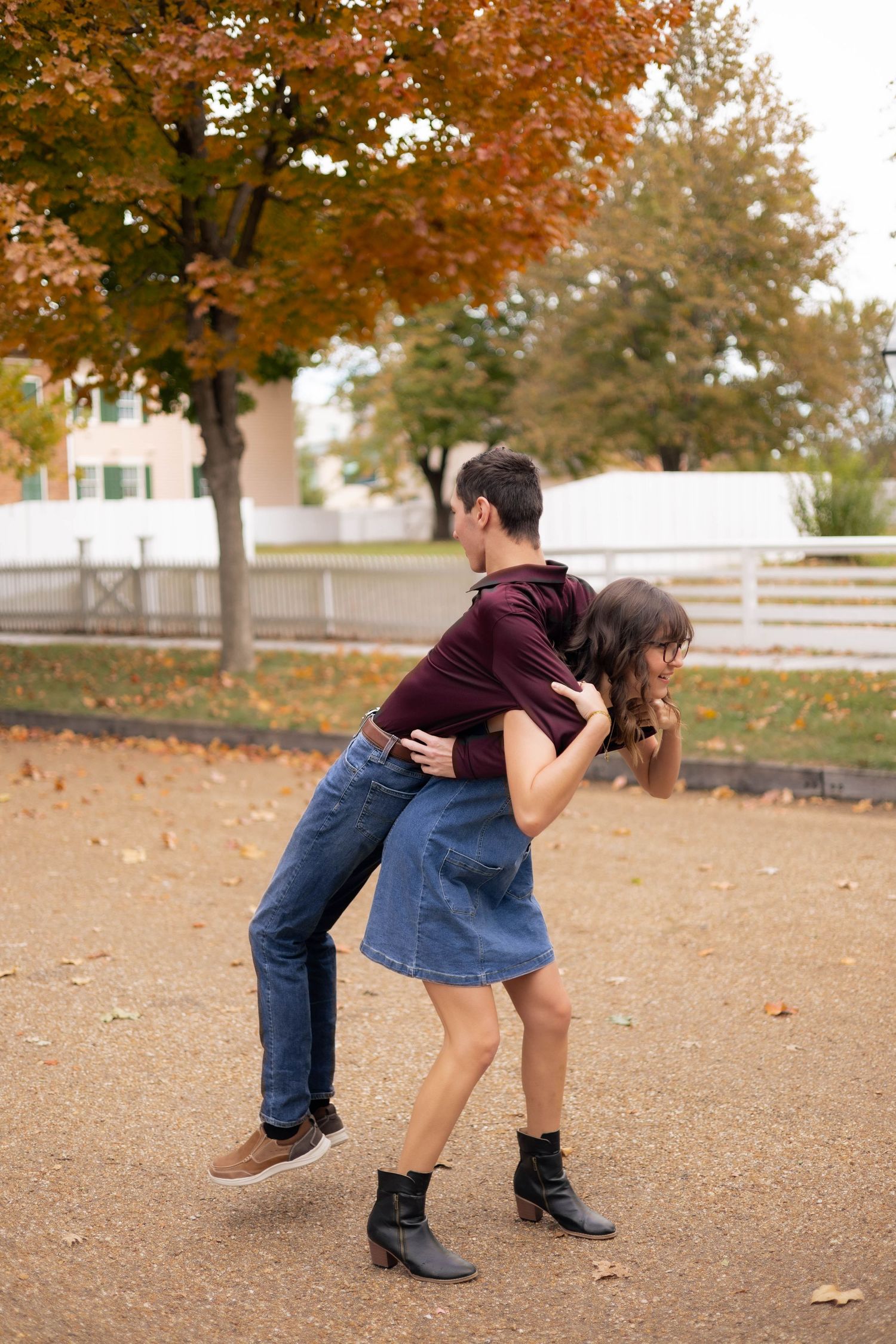 Outdoor, fall family photos in downtown Springfield, Illinois