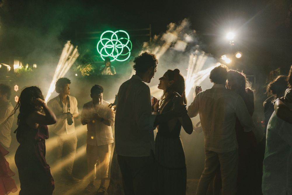 Wedding guests at wedding party in Colombia