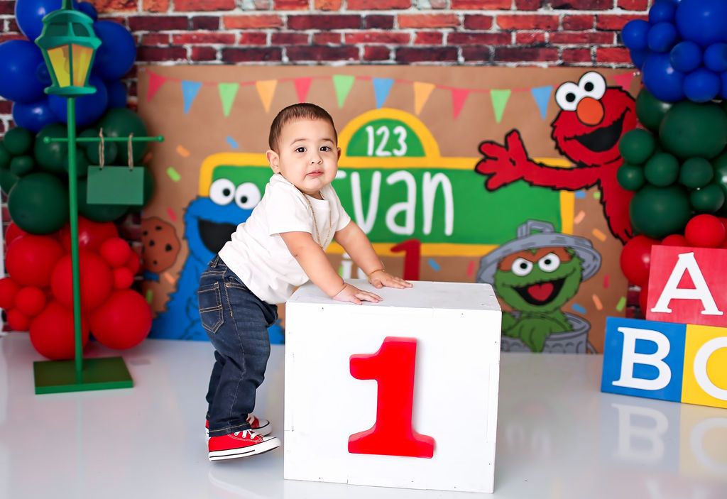 In studio first birthday session