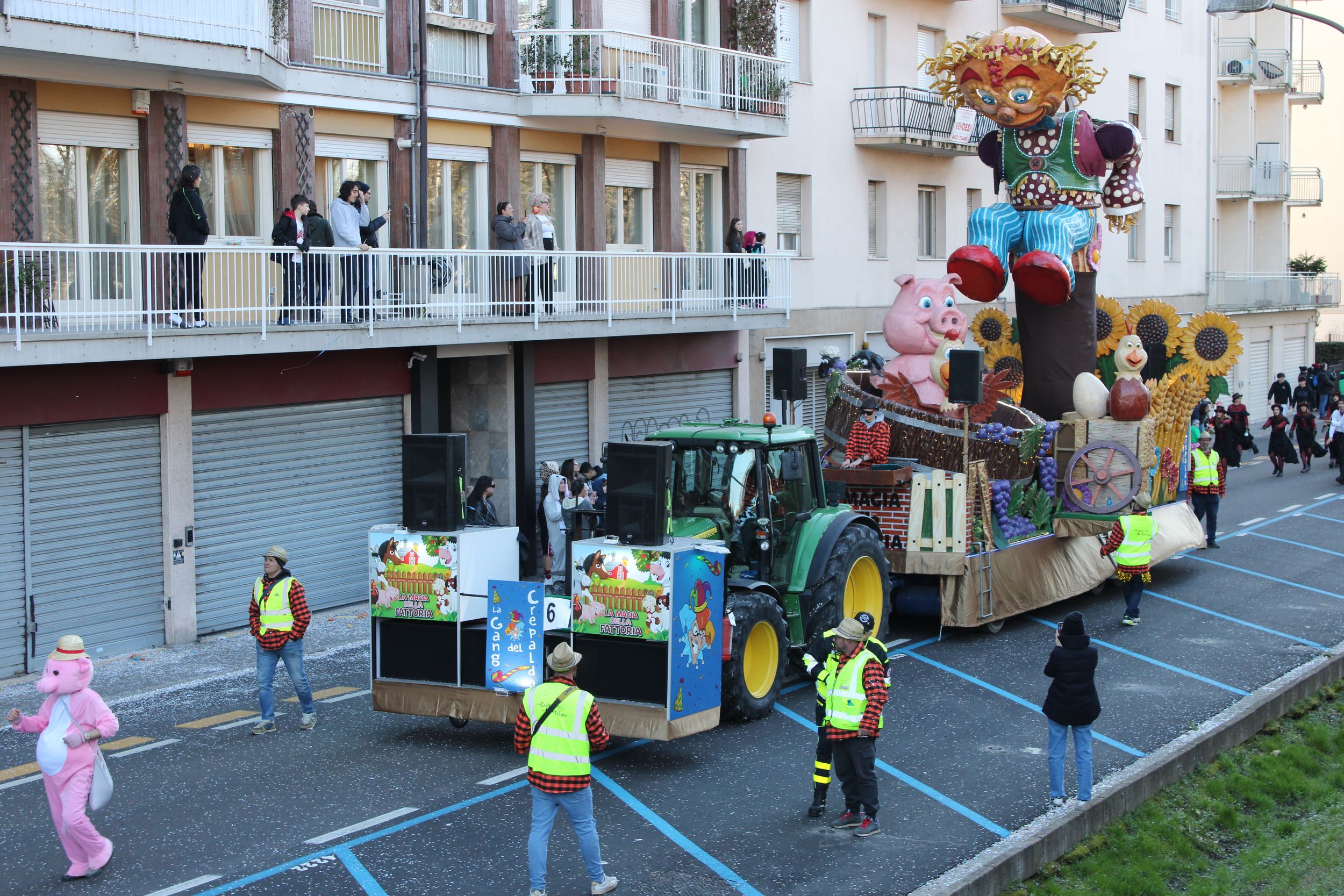 Treviso Carnival Parade 2026. The Crepaldo Gang with the show “The Magic of the Farm”.