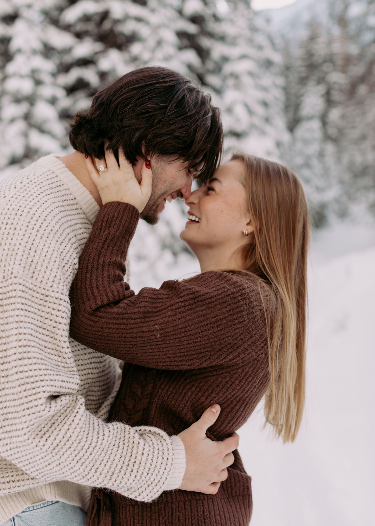 Snowy Mountain engagement photo session in Salt Lake City.