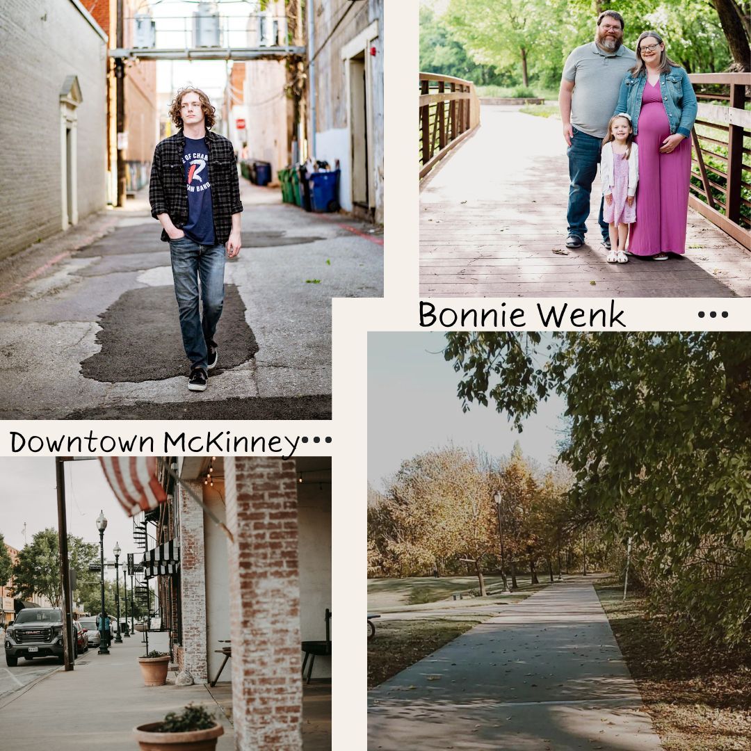Downtown McKinney street scenes and nature path photography.
