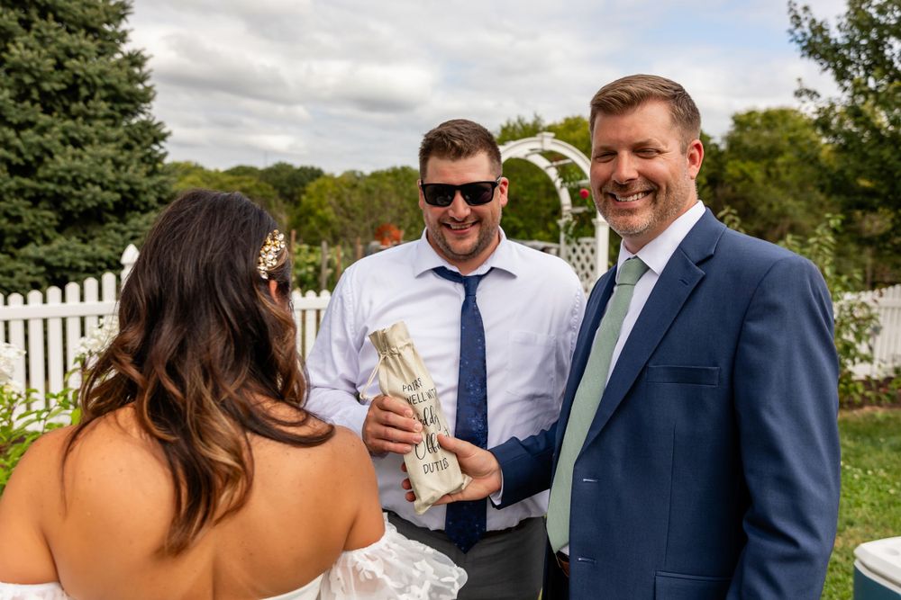 Wedding Reception at backyard garden wedding in Omaha, Nebraska. - BrightSide Photography