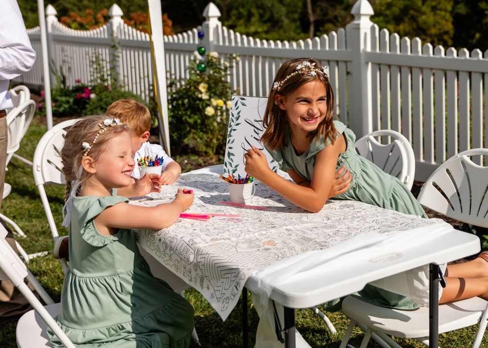 Kids coloring at Wedding - BrightSide Photography