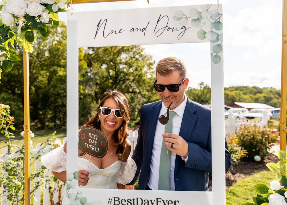 Wedding photo booth at backyard wedding in Omaha, NE - BrightSide Photography