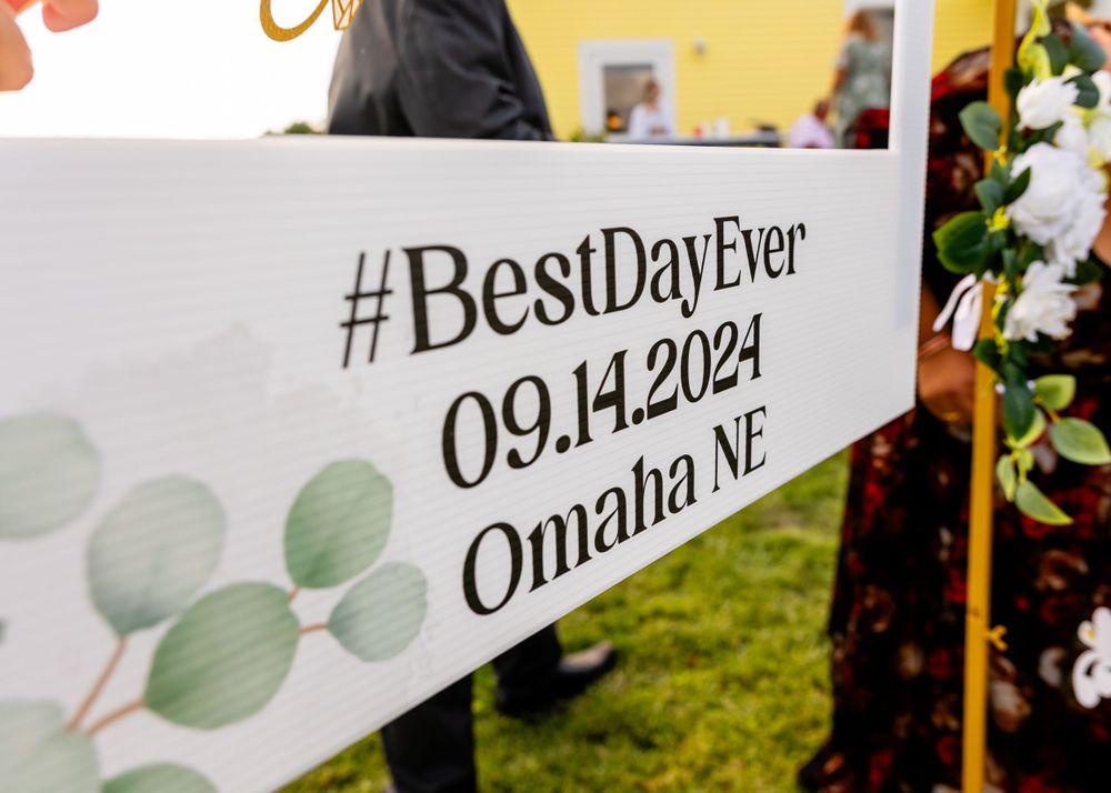 Wedding photo booth at backyard wedding in Omaha, NE - BrightSide Photography
