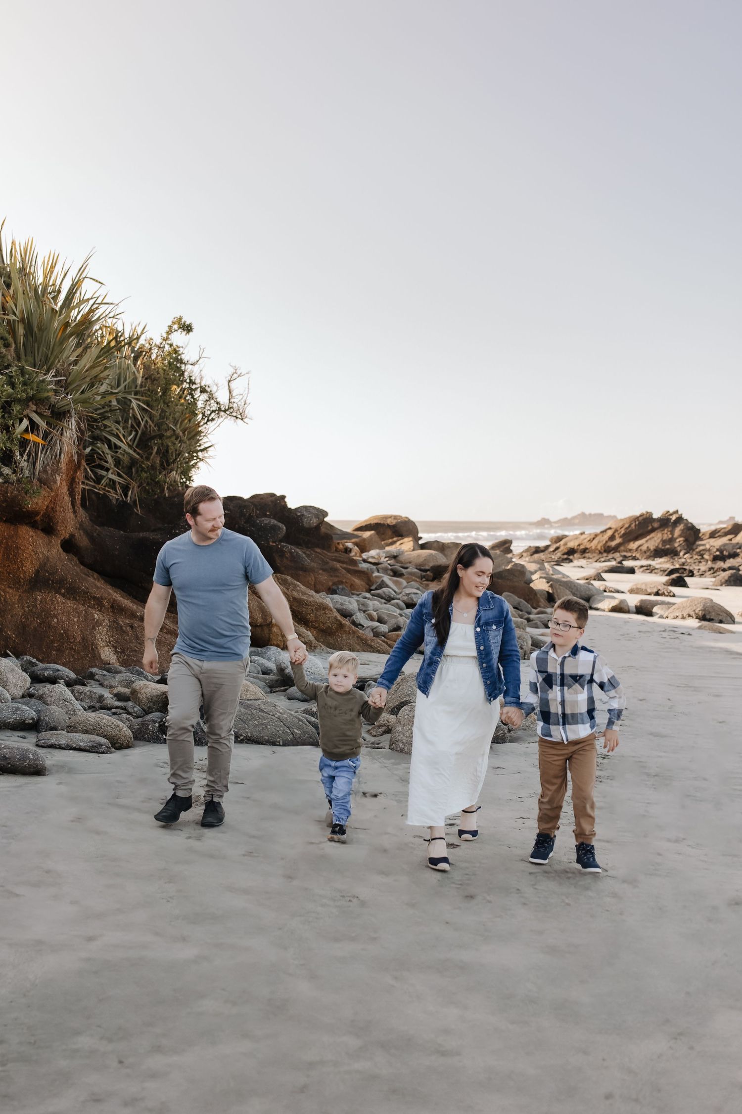 Erin Adams, family moments outdoors in Westport in golden hour light, capturing candid moments