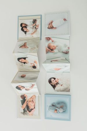 Set of three mini accordion books, each featuring 12 favorite images from your gallery adorable and the perfect gift for grandparents.