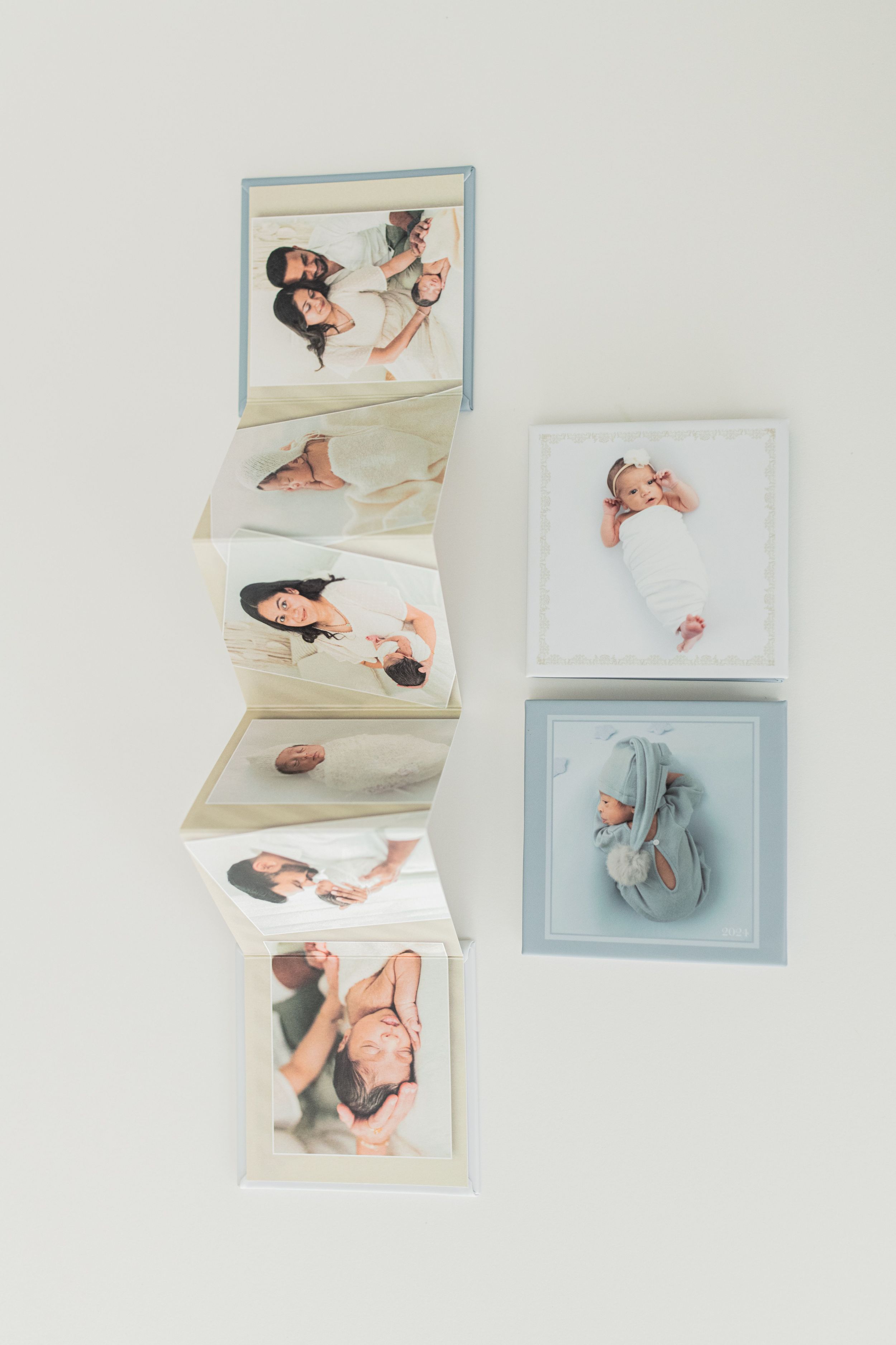 Set of three mini accordion books, each showcasing 12 handpicked images from your gallery an adorable keepsake and the perfect gift for gran