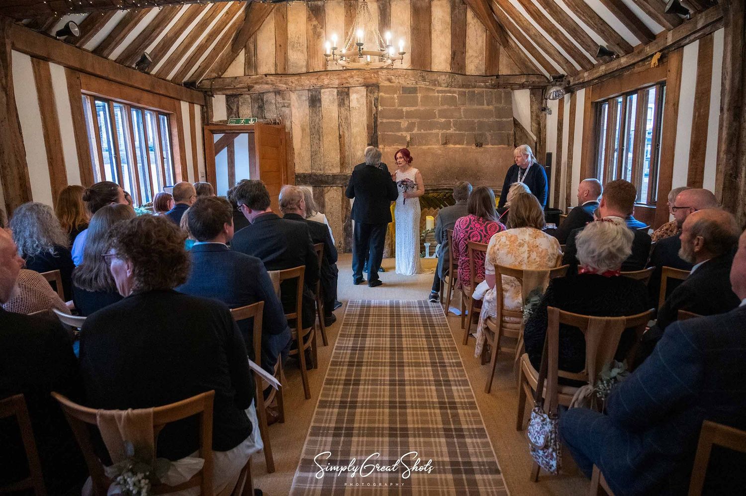 A civil ceremony underway in the oak beamed black prince room at coventry registry office.