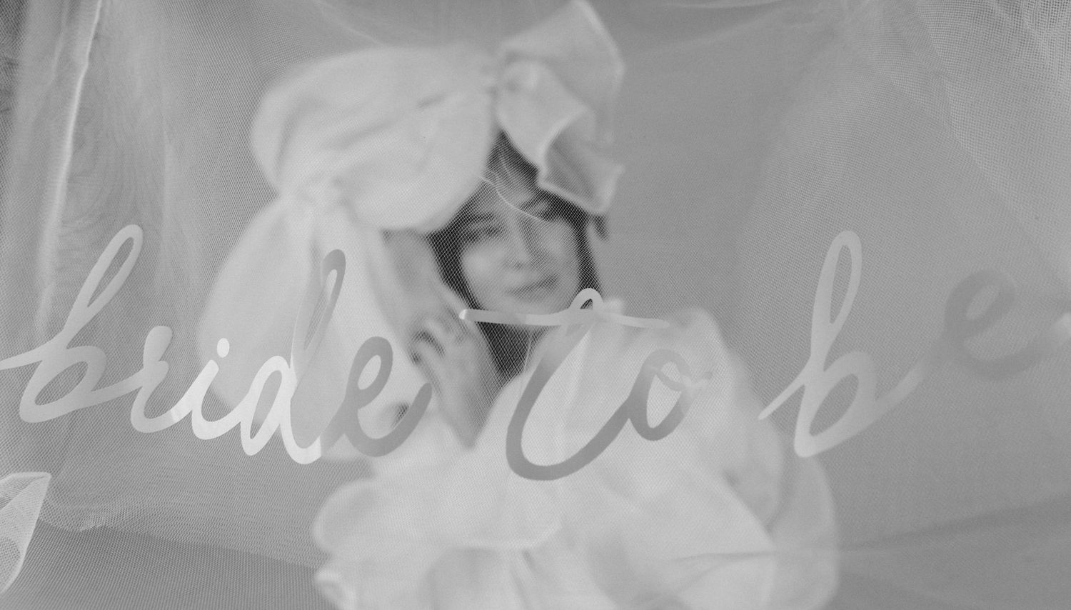 Ethereal black and white portraits with overlaid cursive text and soft lighting.