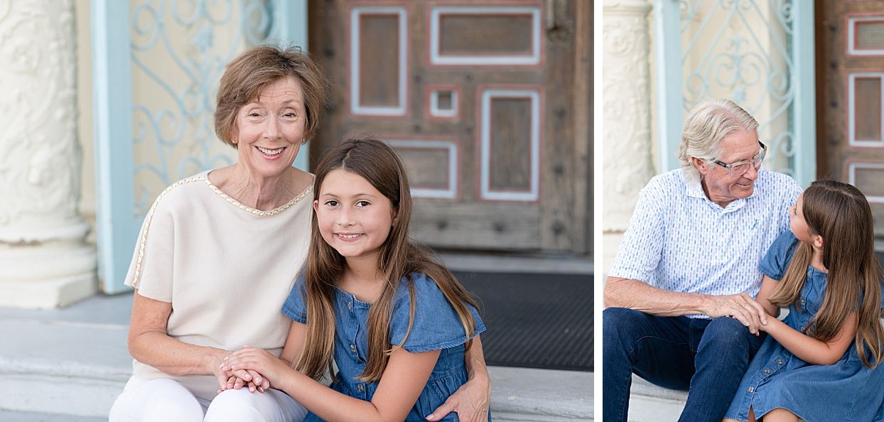 Family of 3 Portrait Session with Grandparents and Dog at OKWU by Bartlesville Family Photographer Kristi Bray
