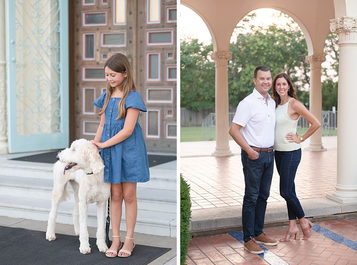 Family of 3 Portrait Session with Grandparents and Dog at OKWU by Bartlesville Family Photographer Kristi Bray
