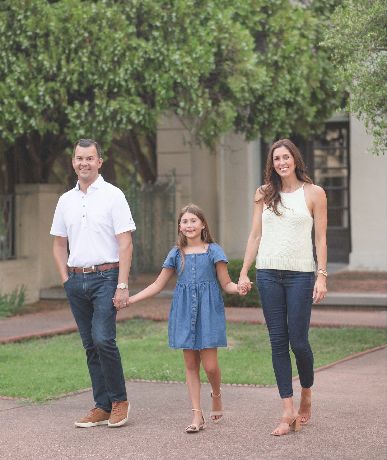 Family of 3 Portrait Session with Grandparents and Dog at OKWU by Bartlesville Family Photographer Kristi Bray