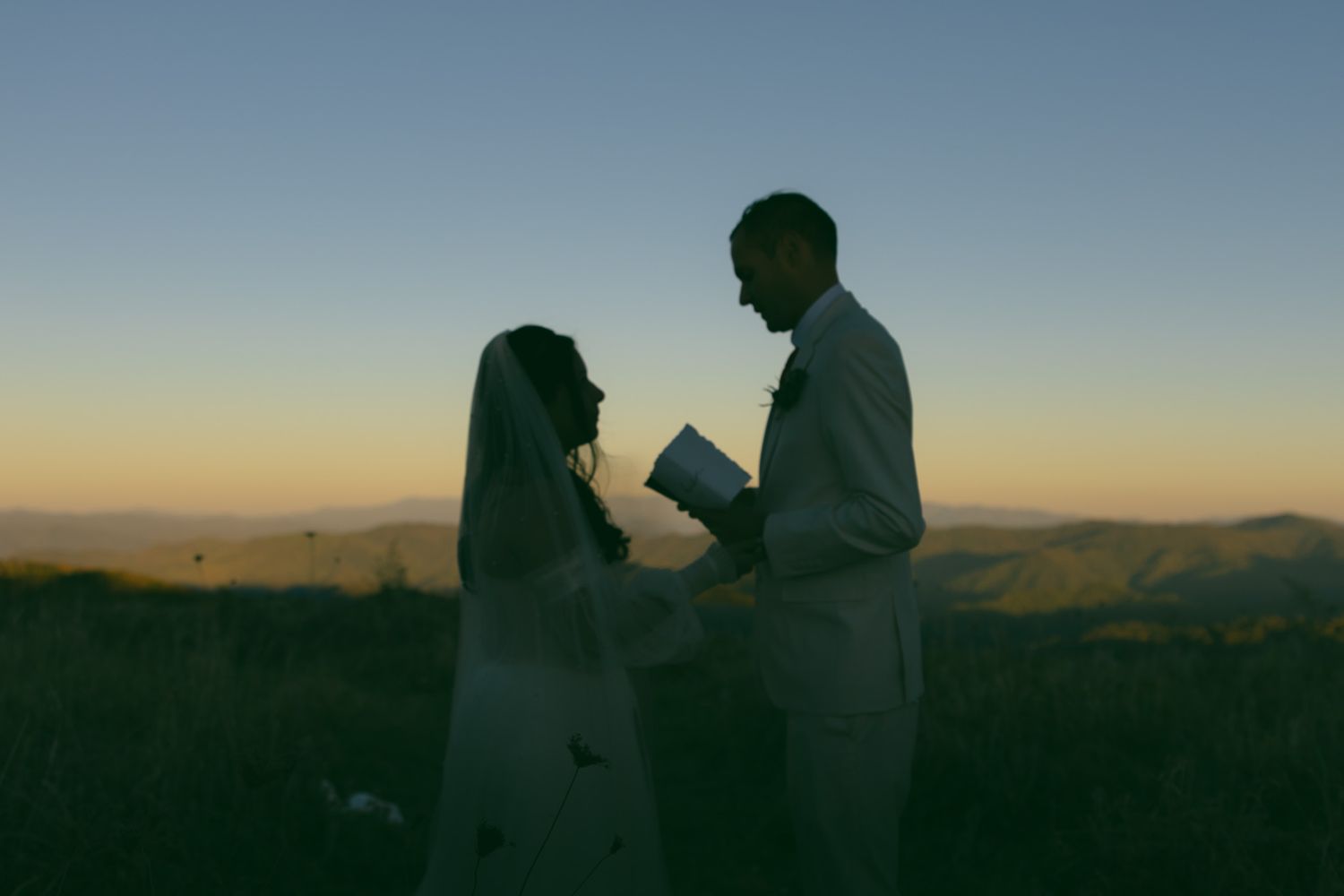 romantic sunrise sunset elopement private vows adventure wedding NC SC TN GA asheville mountain views couple