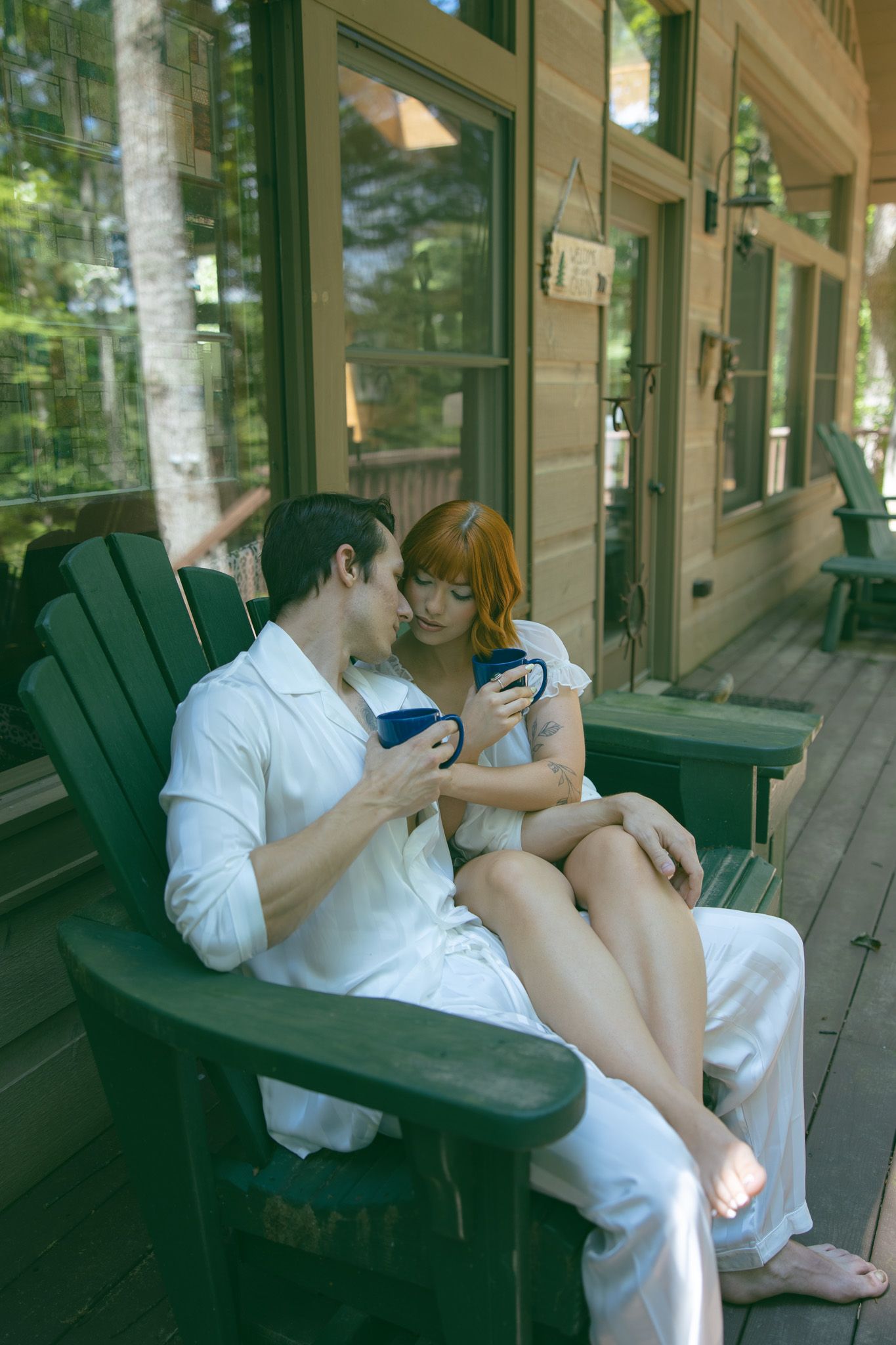 mountain cabin wedding day couple getting ready elopement private adventurous romantic moody vintage alternative NC SC GA TN photography