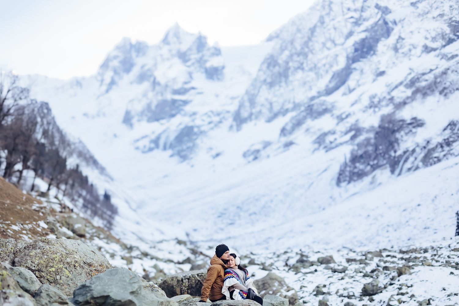 Romantic Travel inspired and pre-wedding vows amidst Gulmarg mountains, fine-art editorial photography by Beginnings For You