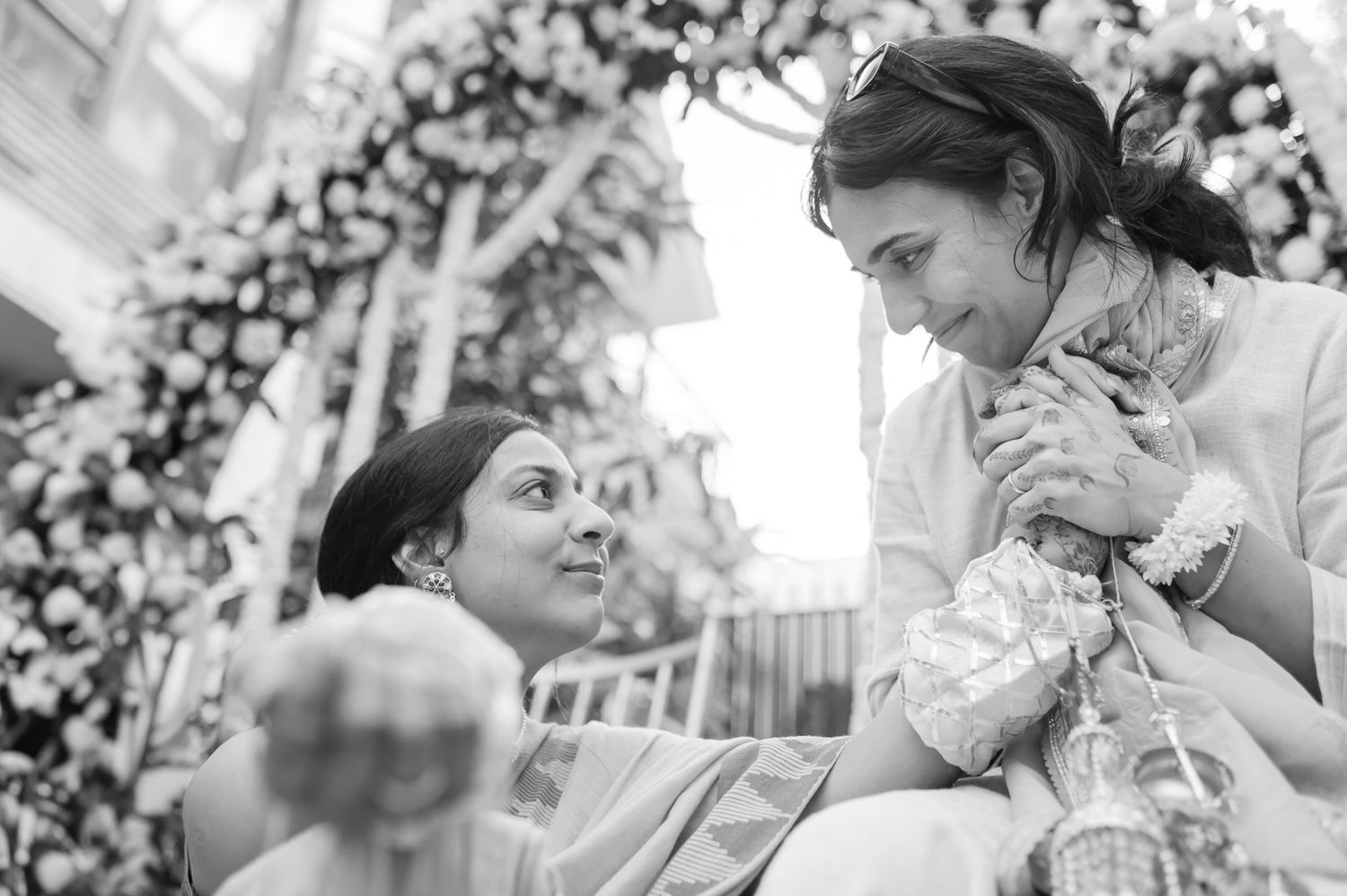 Traditional Punjabi Chooda ceremony captured in a candid storytelling style during an indo-norwegian wedding in Chandigarh