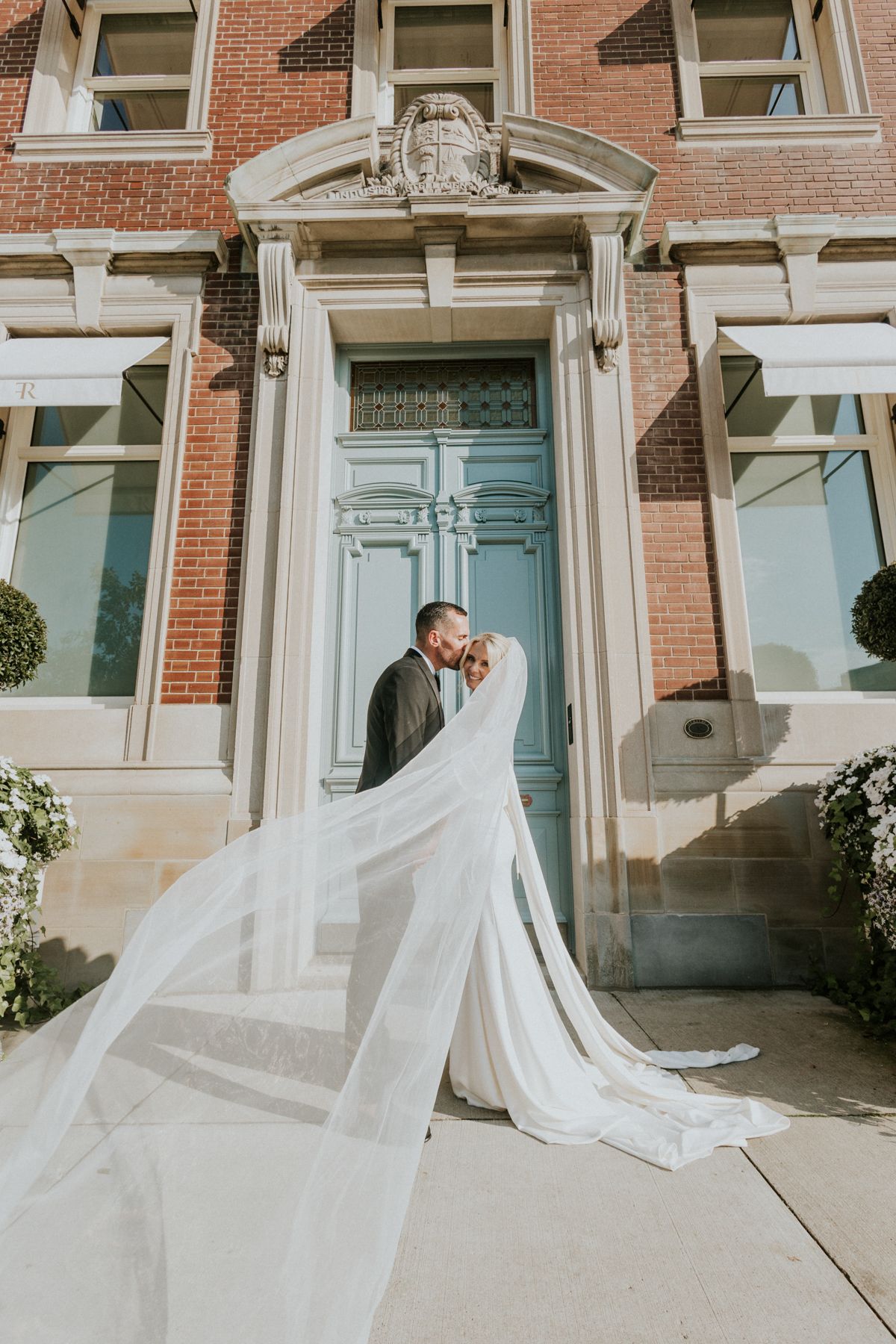 Bride and Groom having fun in Oakville street.