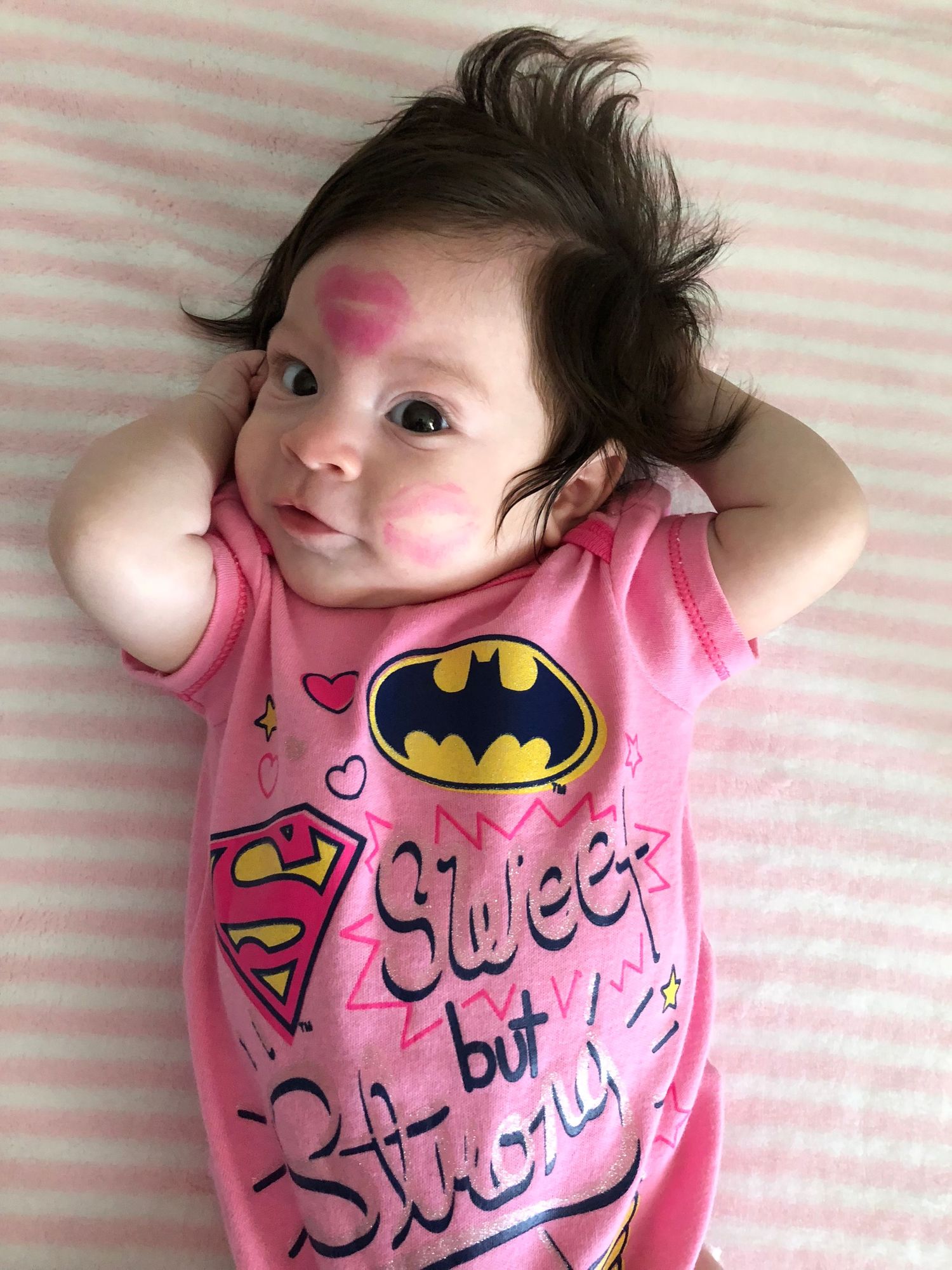 Mayeluz's daughter first Valentines.