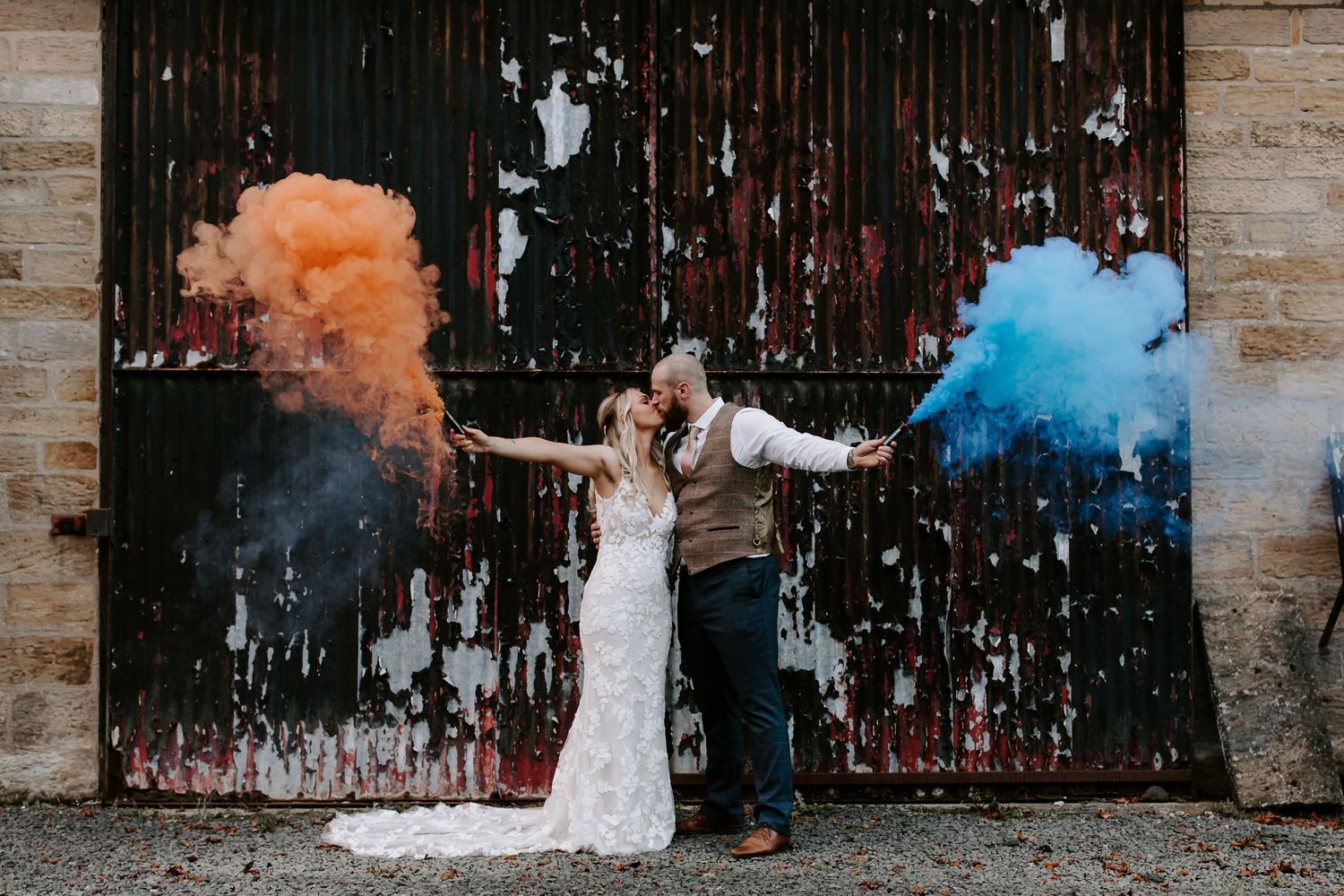 smoke bomb at wedding