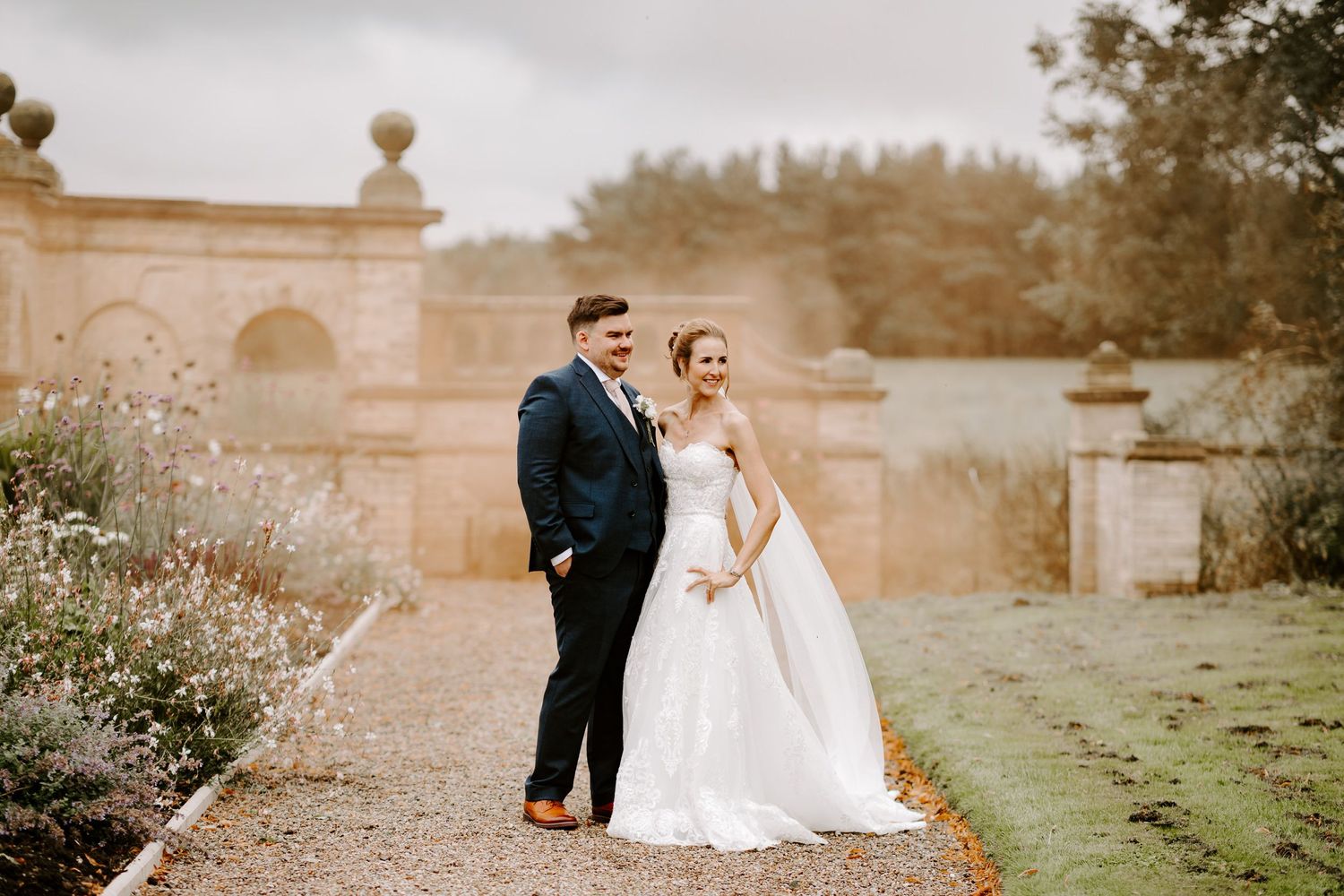 smoke flares on wedding