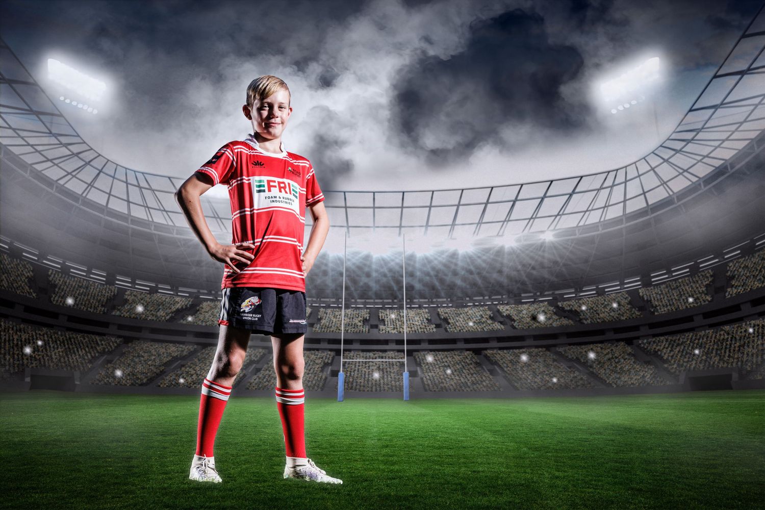 Sports portrait of young rugby player taken by Sunshine Coast Sports Photographer, Rachel Wright