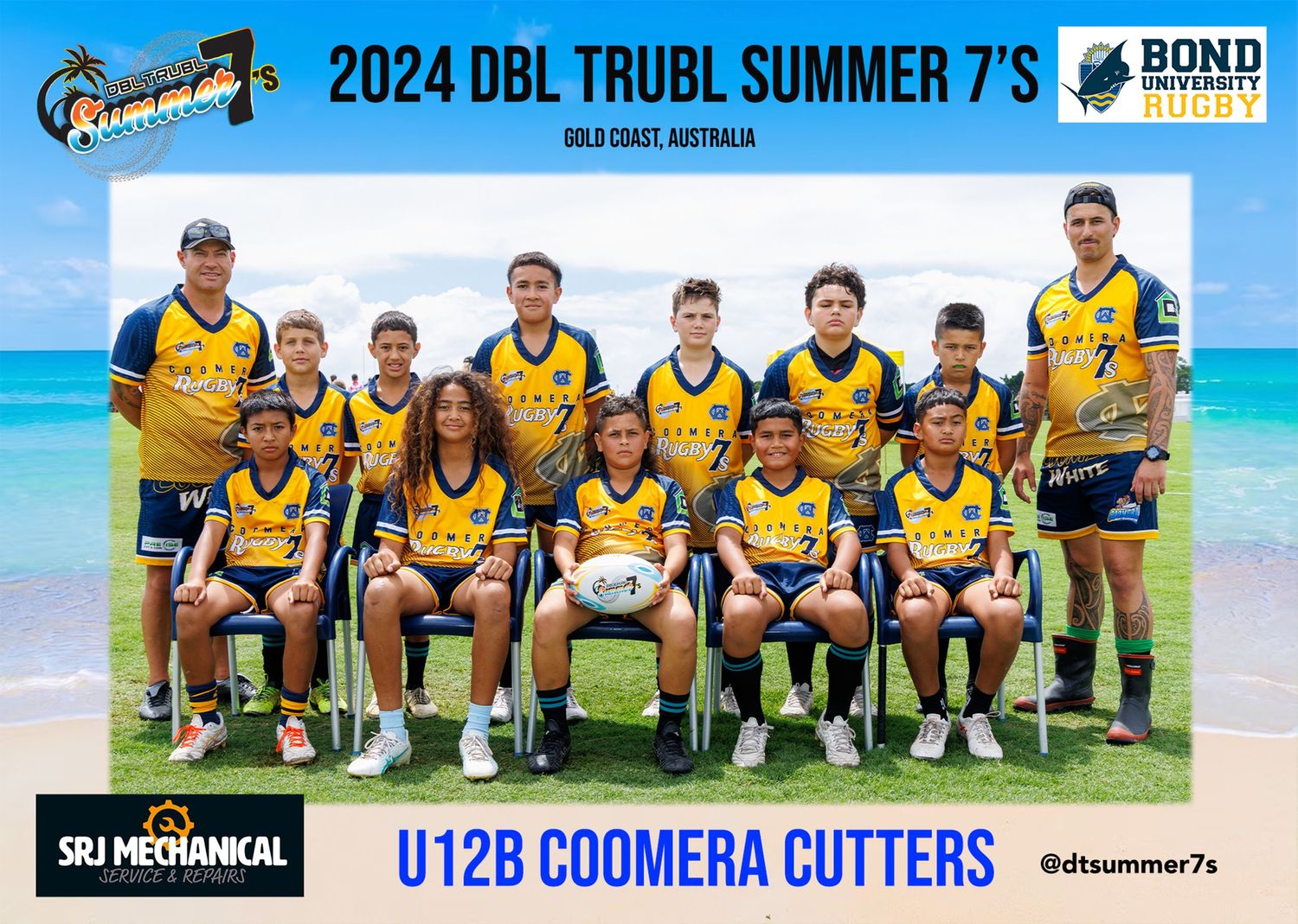 Team photo of Rugby Union team taken by Sunshine Coast Sports Photographer, Rachel Wright at rugby carnival