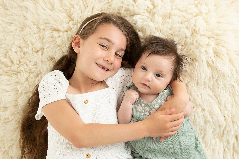 Baby and sibling photo professional studio near Selby