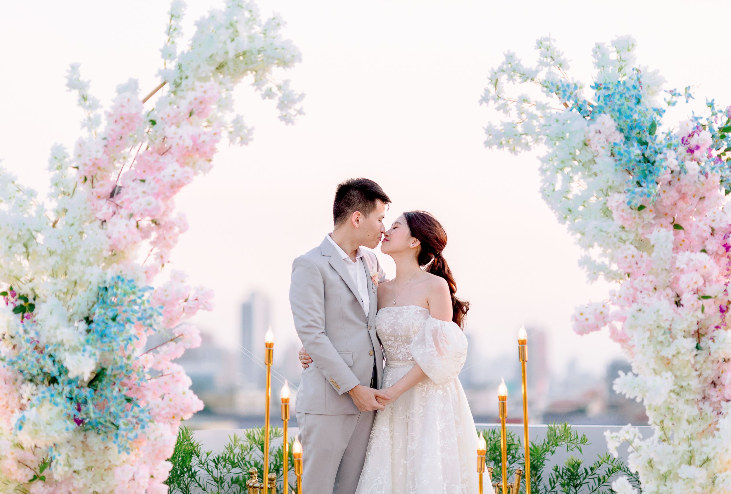 Kyle & Rowena | Pastel Rooftop Wedding