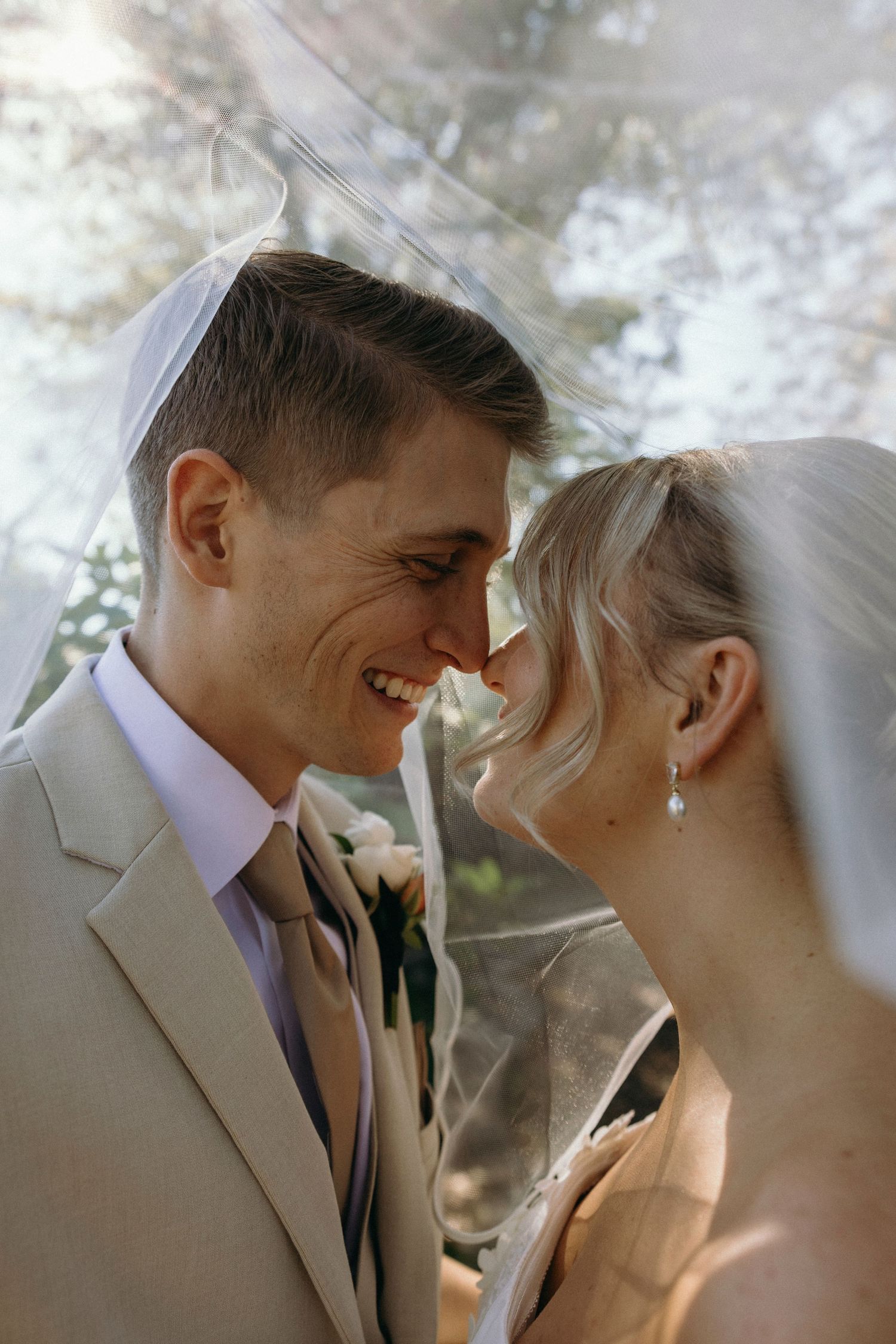 Bride and groom portraits in the gardens at Lillian Gardens in Newnan, Georgia
