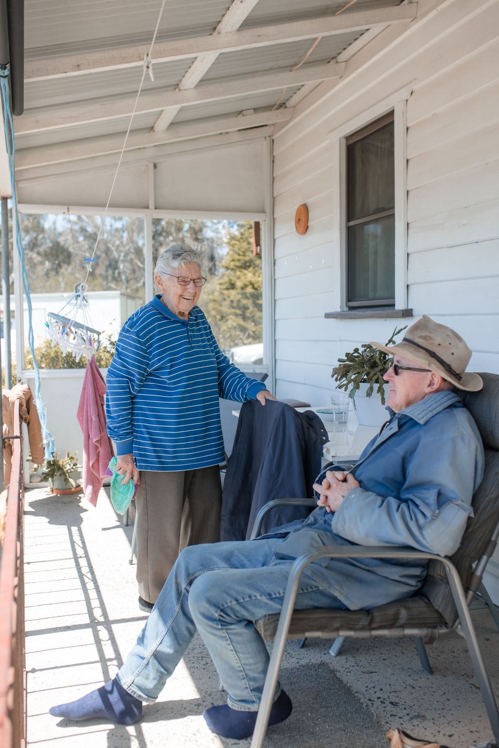 Bride's Grandparents enjoying a calm wedding morning