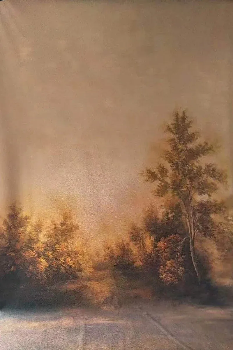 Newly arrived hand painted sunset themed canvas photography backdrop.