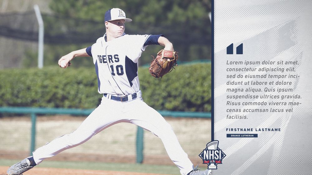 A baseball pitcher in a Tigers uniform winds up for a pitch during an NHSI tournament game.