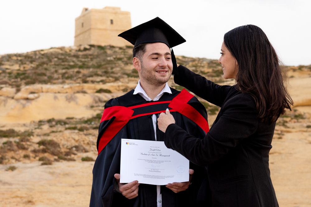 Couple Graduation Photo, Gozo Malta