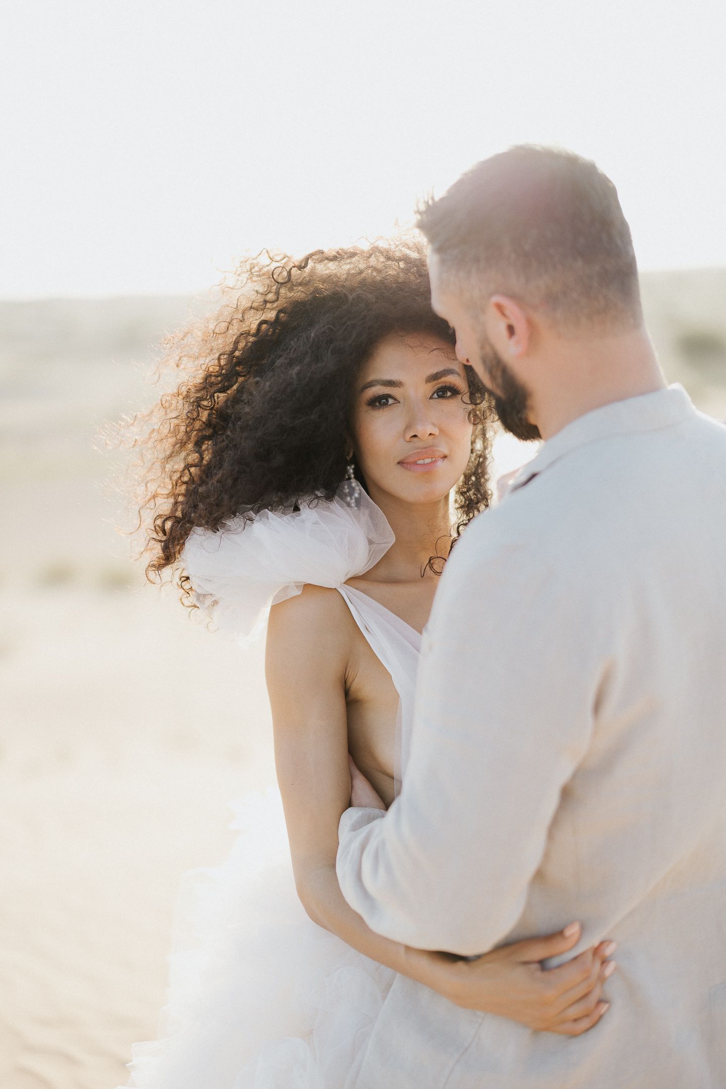 Romantic moment between two people in love