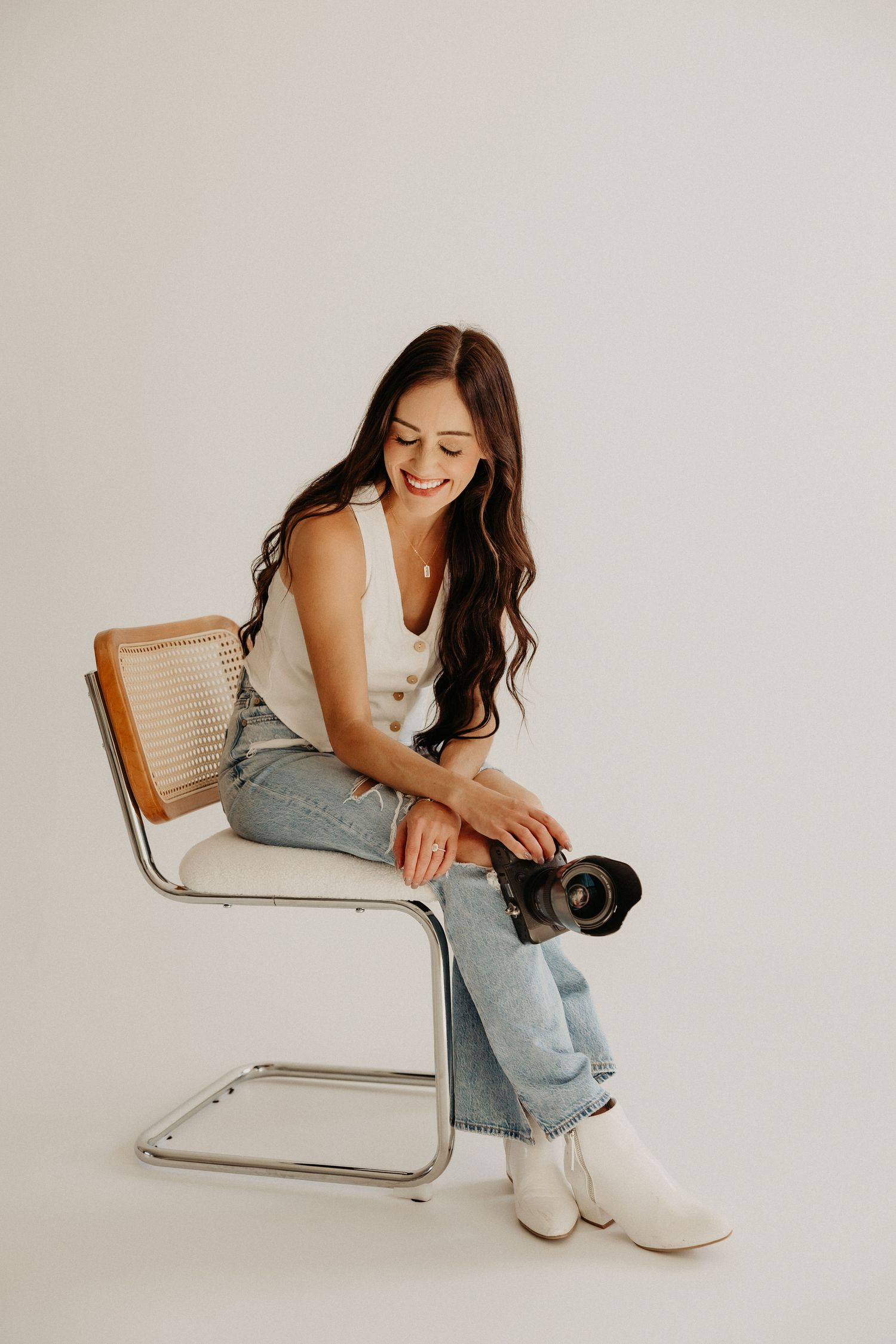Waterbury and North Haven photographer in studio with client closet and wardrobe