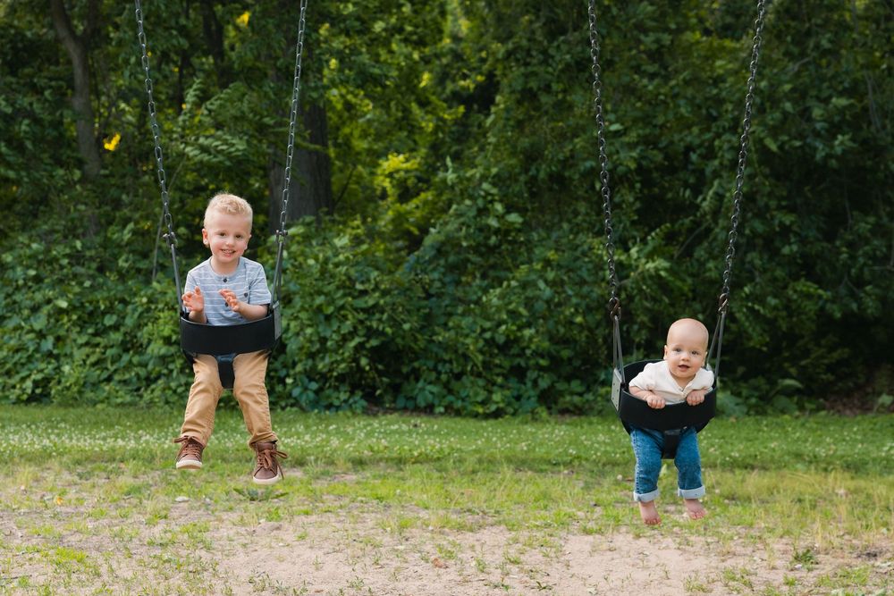 lake kegonsa state park wisconsin family photos candid moments toddler baby swinging forest outdoors professional pictures madison wi monona