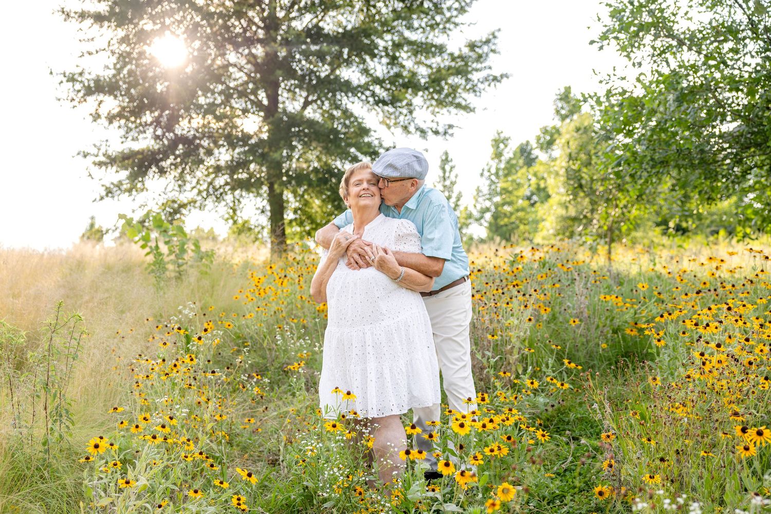 A couple celebrates their 50th anniversary with a photoshoot at the NC Art Museum.