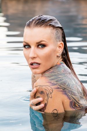 model, tattoo, swim, swimsuit,