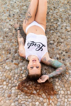 model, tattoo, swim, swimsuit,